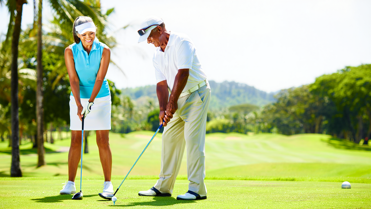 Senior Couple On The Golf Course
